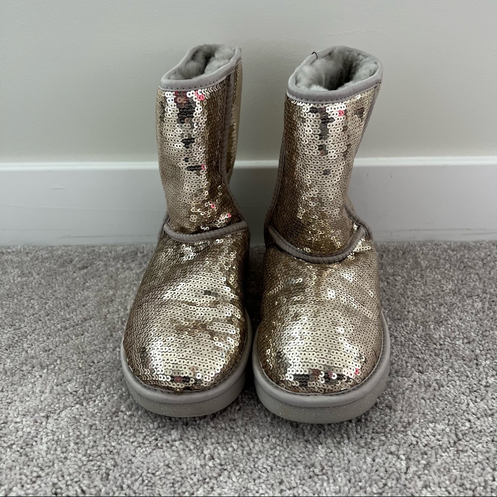 Silver Sequin Classic Short Ugg Boots